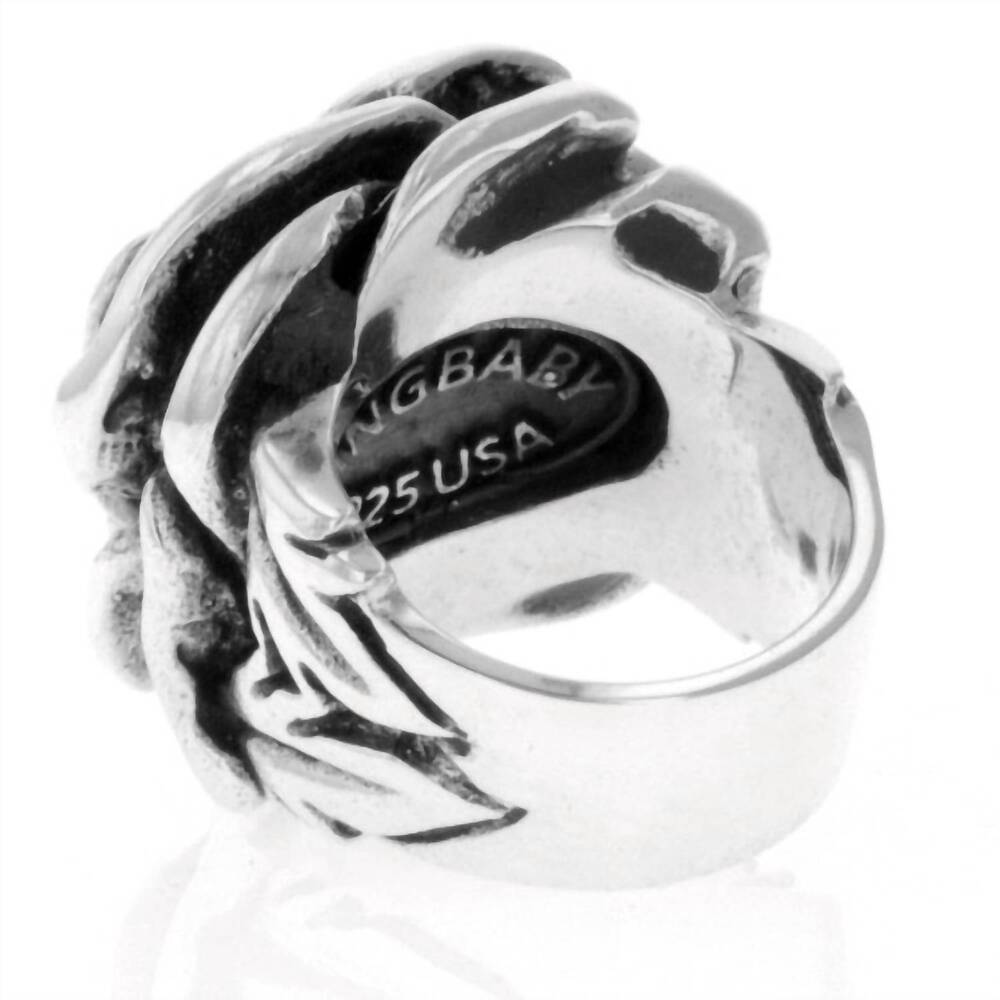 NEW KING BABY STUDIO women's rose ring in silver - Picture 2 of 4